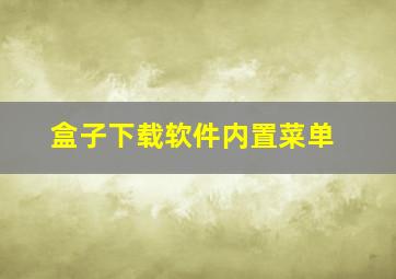 盒子下载软件内置菜单