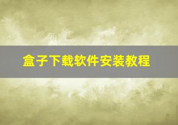 盒子下载软件安装教程