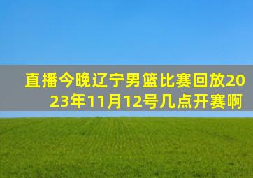 直播今晚辽宁男篮比赛回放2023年11月12号几点开赛啊