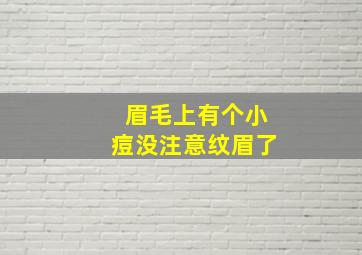 眉毛上有个小痘没注意纹眉了