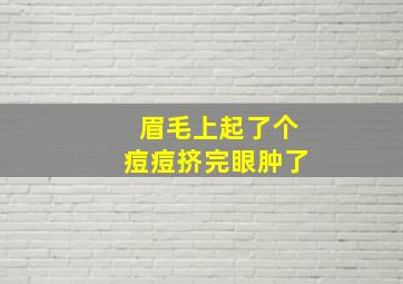 眉毛上起了个痘痘挤完眼肿了