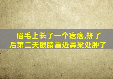 眉毛上长了一个疙瘩,挤了后第二天眼睛靠近鼻梁处肿了