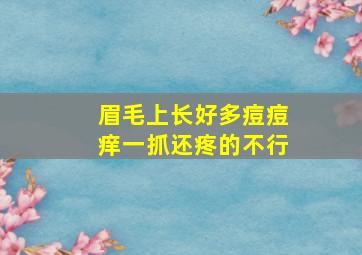 眉毛上长好多痘痘痒一抓还疼的不行