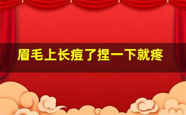 眉毛上长痘了捏一下就疼