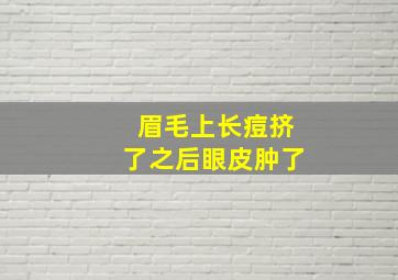 眉毛上长痘挤了之后眼皮肿了