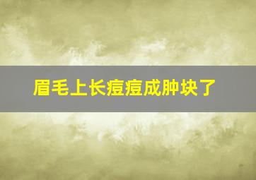 眉毛上长痘痘成肿块了