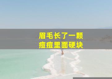 眉毛长了一颗痘痘里面硬块