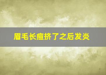 眉毛长痘挤了之后发炎