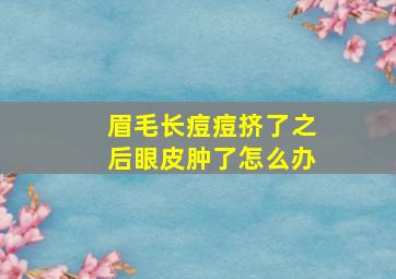 眉毛长痘痘挤了之后眼皮肿了怎么办