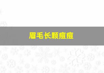 眉毛长颗痘痘