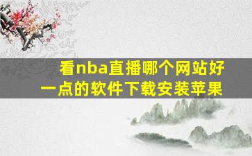 看nba直播哪个网站好一点的软件下载安装苹果