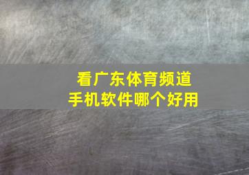 看广东体育频道手机软件哪个好用