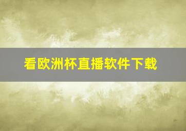 看欧洲杯直播软件下载