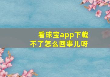 看球宝app下载不了怎么回事儿呀