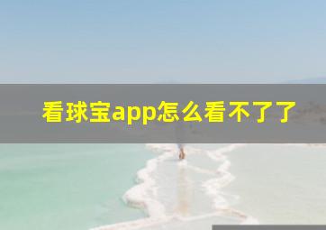 看球宝app怎么看不了了