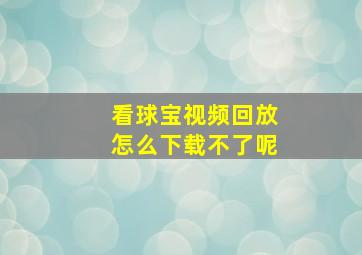 看球宝视频回放怎么下载不了呢