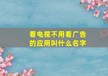 看电视不用看广告的应用叫什么名字