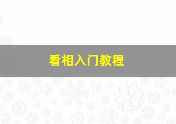 看相入门教程