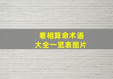 看相算命术语大全一览表图片