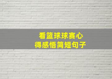 看篮球球赛心得感悟简短句子