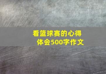 看篮球赛的心得体会500字作文