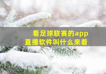 看足球联赛的app直播软件叫什么来着