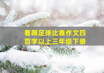 看踢足球比赛作文四百字以上三年级下册