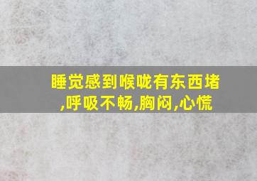 睡觉感到喉咙有东西堵,呼吸不畅,胸闷,心慌