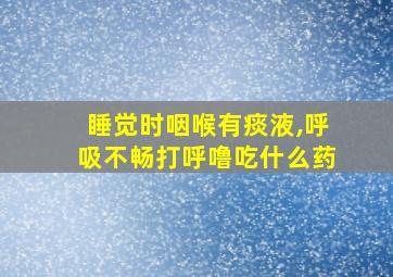 睡觉时咽喉有痰液,呼吸不畅打呼噜吃什么药