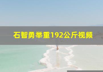 石智勇举重192公斤视频