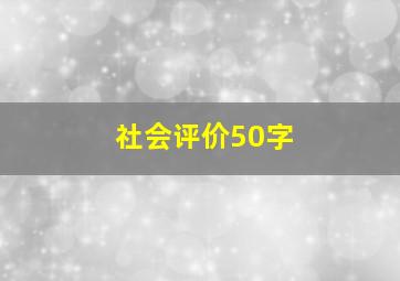 社会评价50字