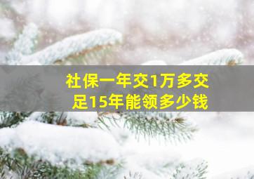 社保一年交1万多交足15年能领多少钱