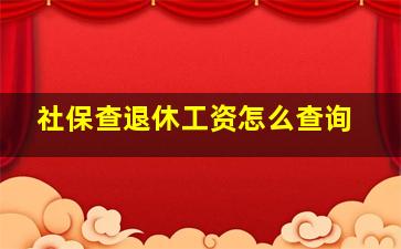 社保查退休工资怎么查询