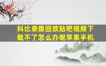 科比录像回放贴吧视频下载不了怎么办呢苹果手机