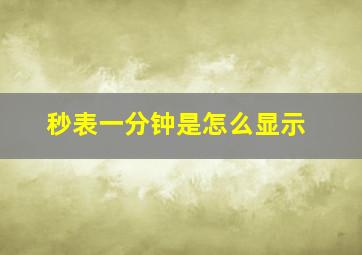 秒表一分钟是怎么显示