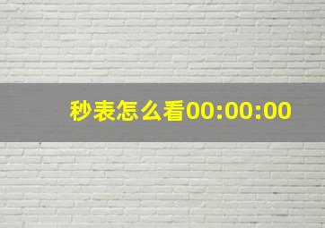 秒表怎么看00:00:00