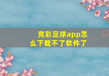 竞彩足球app怎么下载不了软件了