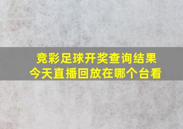 竞彩足球开奖查询结果今天直播回放在哪个台看