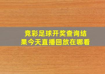 竞彩足球开奖查询结果今天直播回放在哪看