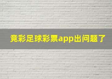 竞彩足球彩票app出问题了