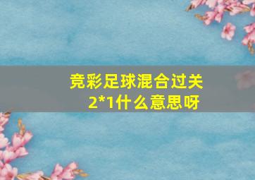 竞彩足球混合过关2*1什么意思呀