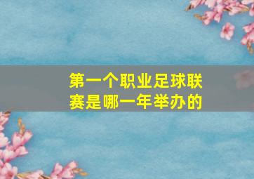 第一个职业足球联赛是哪一年举办的