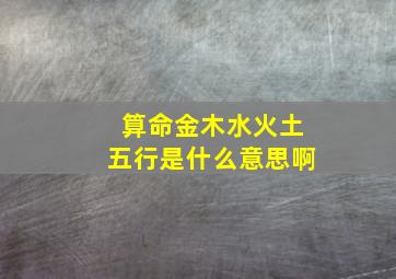 算命金木水火土五行是什么意思啊