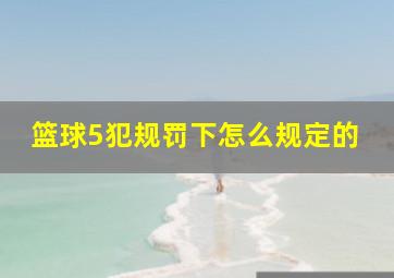 篮球5犯规罚下怎么规定的