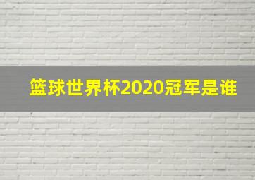 篮球世界杯2020冠军是谁