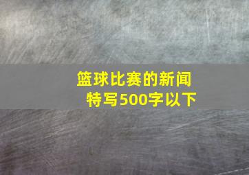 篮球比赛的新闻特写500字以下