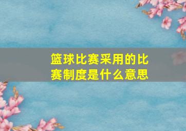 篮球比赛采用的比赛制度是什么意思