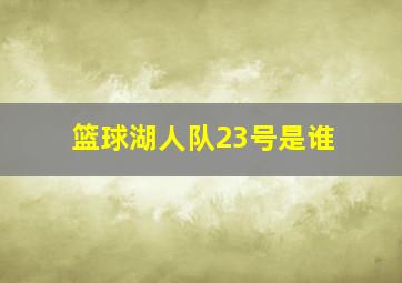 篮球湖人队23号是谁