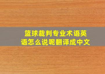 篮球裁判专业术语英语怎么说呢翻译成中文