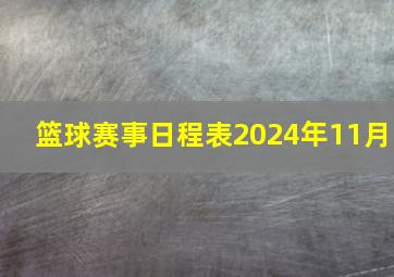 篮球赛事日程表2024年11月